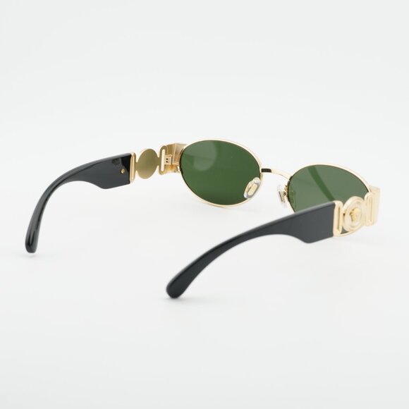 Versace VE2299 100271 Oval Sunglasses - Gold/Black/Dark Green main image 6